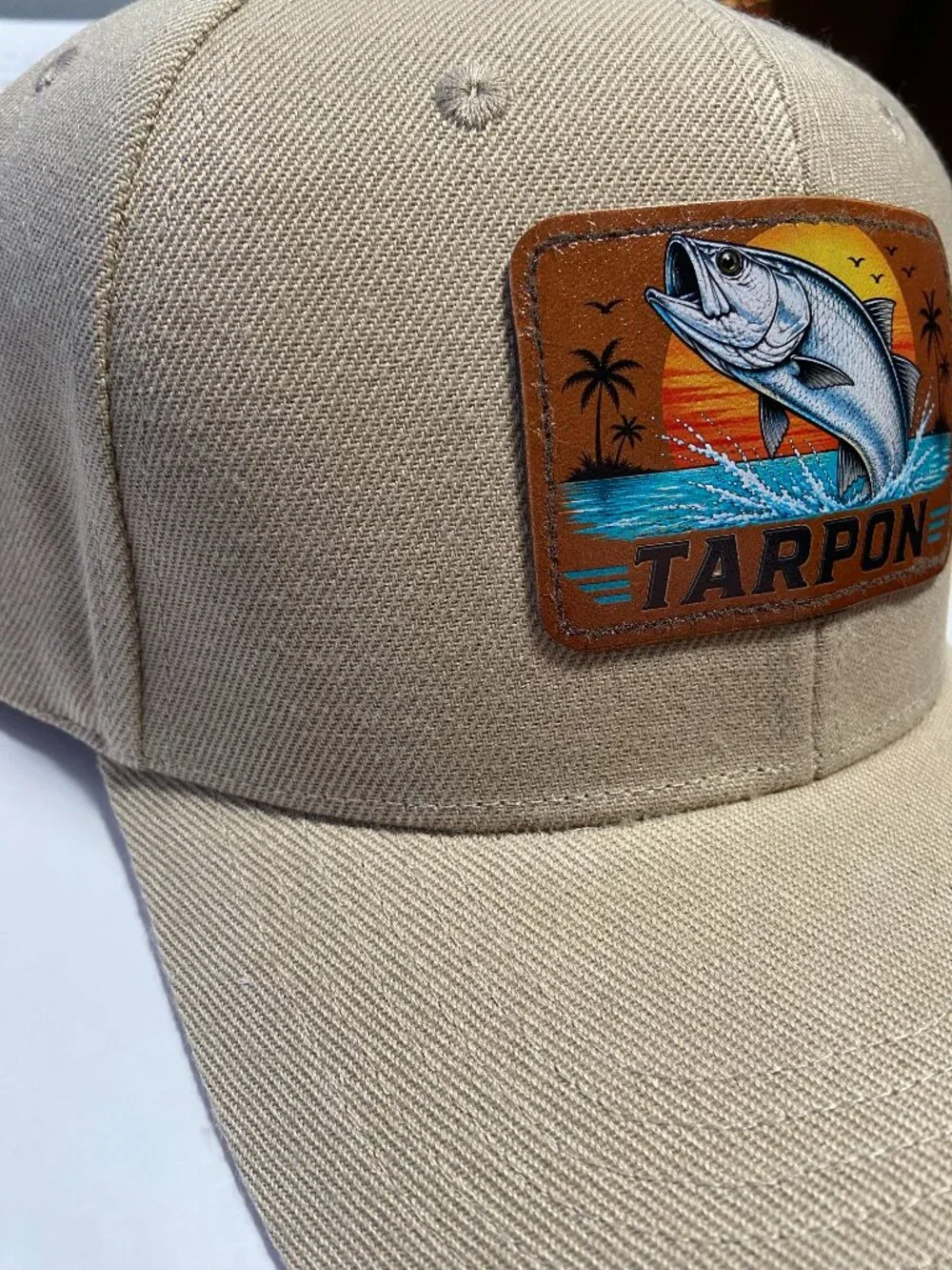 Tarpon Leather Patch Hat | Florida Fishing Cap | Coastal Snapback